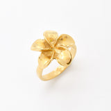 Large Silver Flower Ring - Hawaiian Flower Ring - Silver Flower Ring