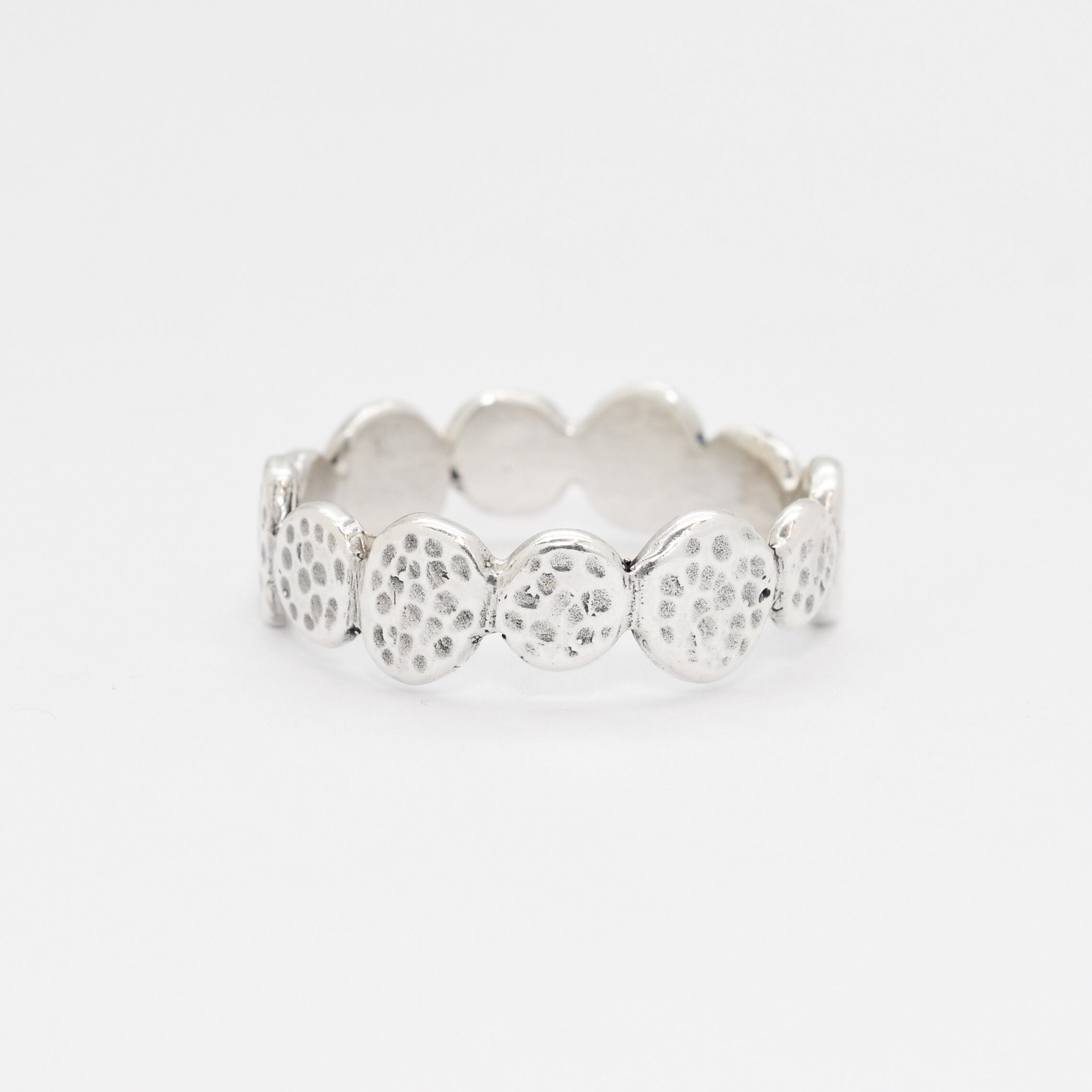 Gold Hammered Ring, Bubble Band, Wide Bubble Ring, Boho Band, Stackable Ring, Bohemian Ring, Everyday Ring, Sturdy Band, 18k Gold Vermeil(2)