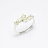 Peridot Gold Ring - Bypass Gold Ring - Green Gemstone Ring