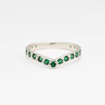 Created Emerald Ring made in 925 Sterling Silver with Round Created Green Emerald in Channel-Set setting, May Birthstone gift idea, symbolizes, ideal for everyday wear and perfect for birthday gifting and special occasions.