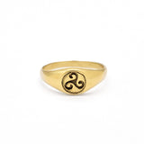 Triskelion Ring - Triple Spiral Ring - Silver Ancient Ring