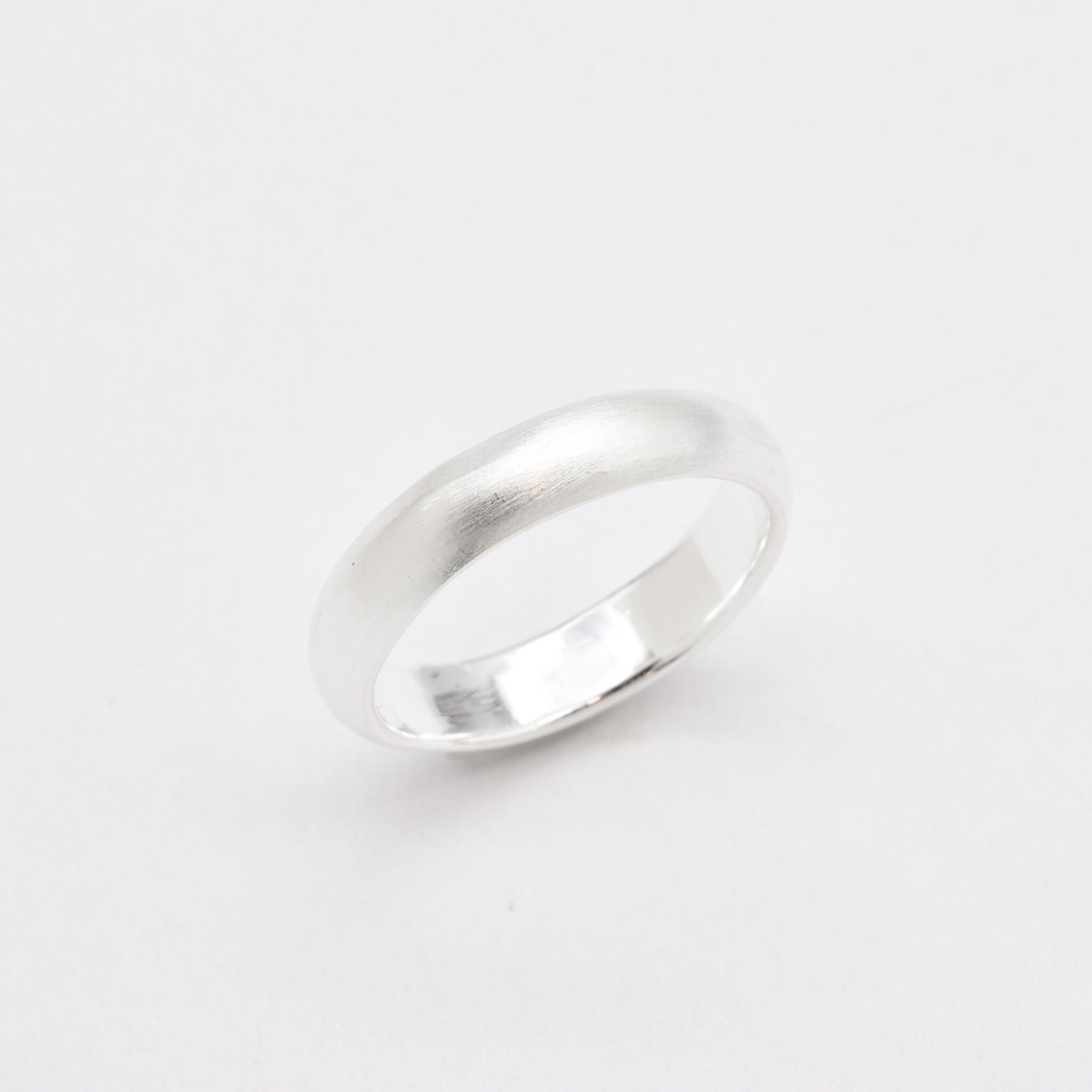 Classic Silver Ring Angled View in White Background