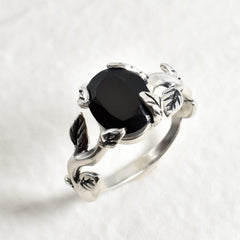 2848-R-nONY: Sterling Silver 925 Natural Onyx