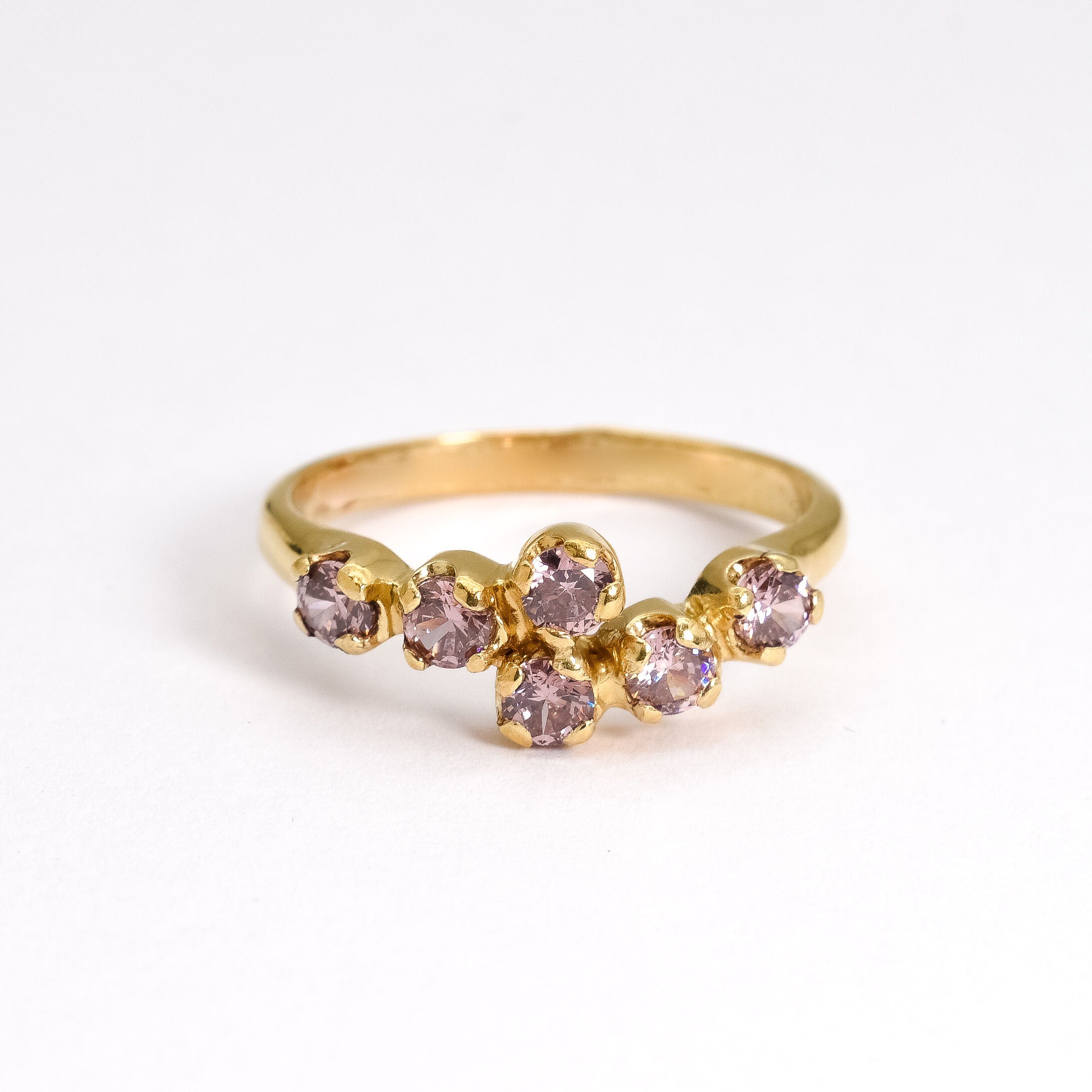 2605-R-cMOR: Gold Vermeil 18k Created Morganite