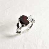 2848-R-nGAR/1: Sterling Silver 925 Garnet 10x8mm Oval