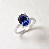 2829-R-cTAN: Sterling Silver 925 Created Tanzanite 10x8 oval