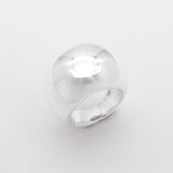 Silver Dome Ring Front View in Gray Background