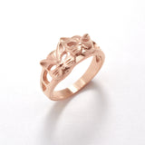 Gold Cat Ring - Cat Face Ring,Two Cats Ring