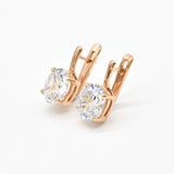 Rose Gold Diamond Earrings - Diamond Drop Earrings - Sparkly Oval Earrings
