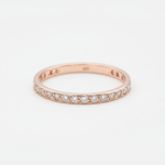 Rose Gold Diamond Ring - Sparkly Stackable Ring - Pink Eternity Band made in Rose Gold Vermeil. Ideal for everyday wear and perfect for birthday gifting and special occasions.