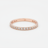 Rose Gold Diamond Ring - Sparkly Stackable Ring - Pink Eternity Band made in Rose Gold Vermeil. Ideal for everyday wear and perfect for birthday gifting and special occasions.