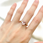 Dainty Rose Gold Morganite Ring - Elegant Pink Oval Stone, perfect for daily wear and special celebrations.