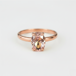 Rose Gold Morganite Ring - Pink Oval Ring - Dainty Morganite Ring made in Rose Gold Vermeil. Ideal for everyday wear and perfect for birthday gifting and special occasions.