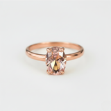 Rose Gold Morganite Ring - Pink Oval Ring - Dainty Morganite Ring made in Rose Gold Vermeil. Ideal for everyday wear and perfect for birthday gifting and special occasions.