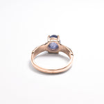 Rose Gold Tribal Ring, Natural Tanzanite Ring, Vintage Purple Ring Back View