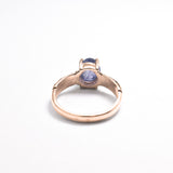 Rose Gold Tribal Ring, Natural Tanzanite Ring, Vintage Purple Ring Back View