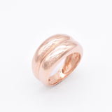 Rose gold plated edition of the solid 925 sterling silver band ring, photographed against a soft background.