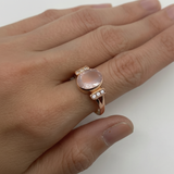 Rose Quartz Ring - Oval Pink Gemstone in Rose Gold Vermeil, ideal for casual wear and thoughtful gifting on special occasions.