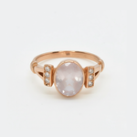 Rose Quartz Ring - Pink Oval Ring -Rose Gold Ring made in Rose Gold Vermeil. Ideal for everyday wear and perfect for birthday gifting and special occasions.