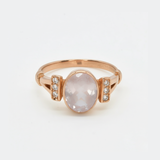 Rose Quartz Ring - Pink Oval Ring -Rose Gold Ring made in Rose Gold Vermeil. Ideal for everyday wear and perfect for birthday gifting and special occasions.