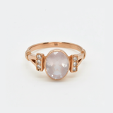 Rose Quartz Ring - Pink Oval Ring -Rose Gold Ring made in Rose Gold Vermeil. Ideal for everyday wear and perfect for birthday gifting and special occasions.