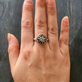 Round Blue Topaz Ring - Genuine Blue Topaz Ring - Artistic Silver Ring