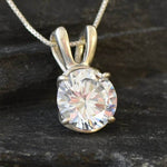 Round diamond necklace, ideal gift for her, ca be worn as wedding necklace, or for everyday wear.