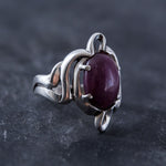 Stylish 925 Sterling Silver Ring with a stunning Oval Natural Ruby, a meaningful gift for July birthdays and everyday elegance.