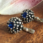 Created Sapphire Earrings made in 925 Sterling Silver with Round Created Blue Sapphire in Prong setting, September Birthstone gift idea, symbolizes sincerity, truth, and faithfulness, ideal for everyday wear and perfect for birthday gifting and special occasions.