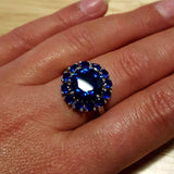 Created Sapphire Ring in 925 Sterling Silver with Round Blue Sapphire, perfect for birthdays and special occasions.
