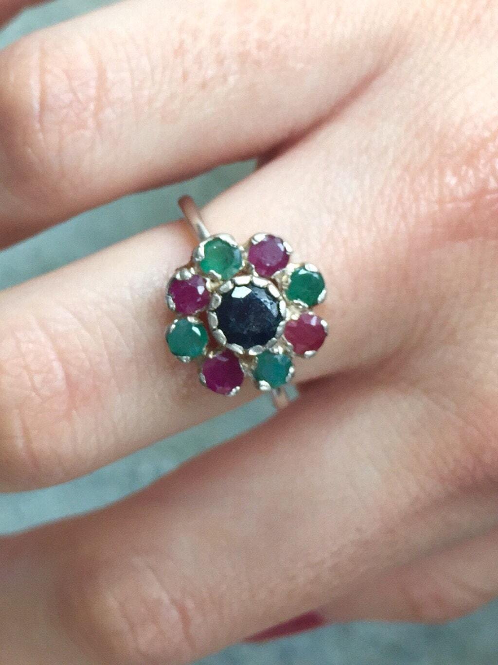 Elegant 925 Sterling Silver ring showcasing a round Natural Blue Sapphire, a timeless gift for special occasions and September birthdays.