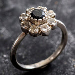 Elegant blue sapphire cluster ring in 925 sterling silver, symbolizes loyalty and sincerity, ideal for daily wear and gifting.