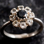 Natural Sapphire Ring made in 925 Sterling Silver with Round Natural Blue Sapphire in Cluster setting, September Birthstone gift idea, symbolizes sincerity, truth, and faithfulness, ideal for everyday wear and perfect for birthday gifting and special occasions.