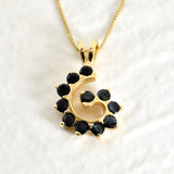 Natural Sapphire Pendant made in 18k Gold Vermeil with Round Natural Blue Sapphire in Prong setting, September Birthstone gift idea, symbolizes sincerity, truth, and faithfulness, ideal for everyday wear and perfect for birthday gifting and special occasions.