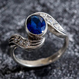 Elegant Created Sapphire Ring in 925 Sterling Silver, featuring a stunning blue sapphire, ideal for daily wear and gifts.