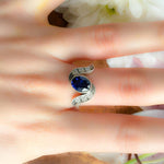 Sapphire Ring in 925 Sterling Silver with Oval Blue Sapphire, perfect for birthdays and special occasions.