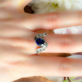 Sapphire Ring in 925 Sterling Silver with Oval Blue Sapphire, perfect for birthdays and special occasions.