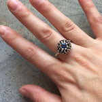 Stunning 925 Sterling Silver ring with a Round Created Blue Sapphire, a meaningful gift for September birthdays and celebrations.