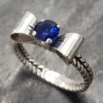 Created Sapphire Ring made in 925 Sterling Silver with Round Created Blue Sapphire in Prong setting, September Birthstone gift idea, symbolizes sincerity, truth, and faithfulness, ideal for everyday wear and perfect for birthday gifting and special occasions.