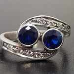 Elegant 925 Sterling Silver ring with Round Created Blue Sapphire, symbolizes truth and faithfulness, ideal for any occasion.