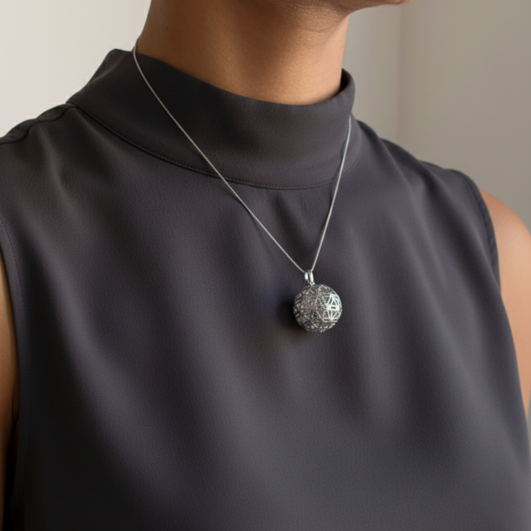 Chic Silver Flower Necklace - Beautiful Flower of Life in 925 Sterling Silver, perfect for birthdays and elegant everyday wear.