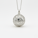 Silver Ball Pendant - Silver Floral Necklace - Flower of Life made in 925 Sterling Silver. Ideal for everyday wear and perfect for birthday gifting and special occasions.