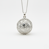 Silver Ball Pendant - Silver Floral Necklace - Flower of Life made in 925 Sterling Silver. Ideal for everyday wear and perfect for birthday gifting and special occasions.