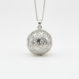 Silver Ball Pendant - Silver Floral Necklace - Flower of Life made in 925 Sterling Silver. Ideal for everyday wear and perfect for birthday gifting and special occasions.