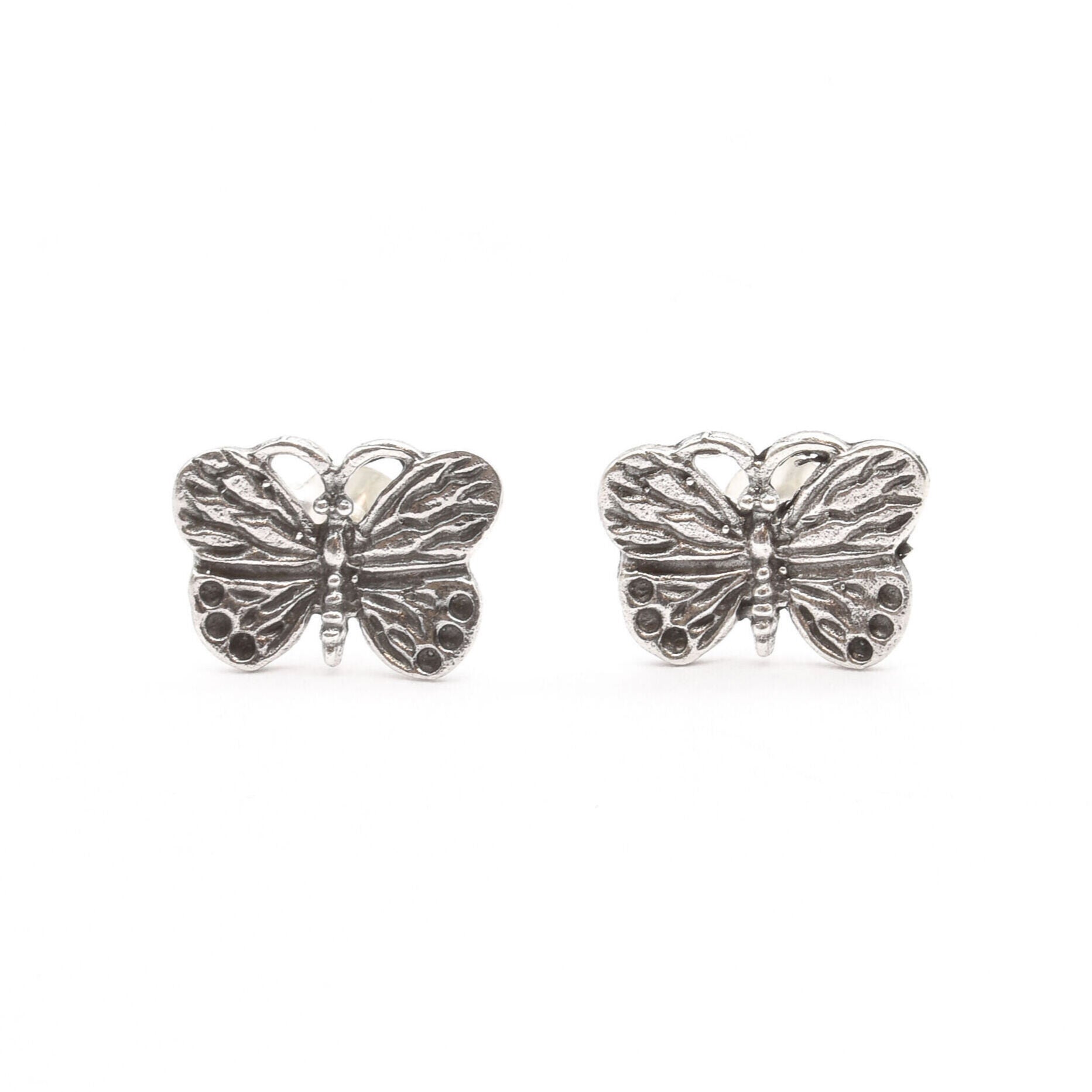 Silver Butterfly Earrings, Dainty Butterfly Studs, Small Butterfly Earrings