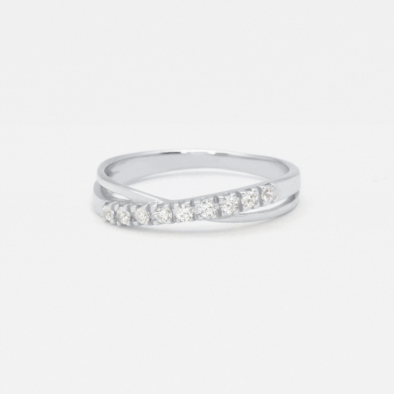 Minimalist Diamond Ring, Diamond Eternity Ring, Stackable Silver Band
