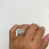 Silver Ohm Ring - Vintage Om Ring - Chunky Signet Ring