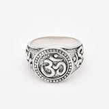 Silver Ohm Ring - Vintage Om Ring - Chunky Signet Ring