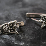 Silver Owl Earrings - Silver Bird Earrings - Wise Symbol Earrings