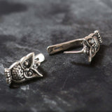 Silver Owl Earrings - Silver Bird Earrings - Wise Symbol Earrings